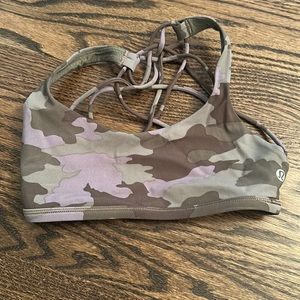 Lululemon green and purple camo sports bra